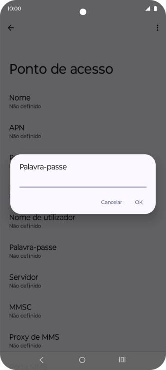 Introduza vodafone e prima OK.