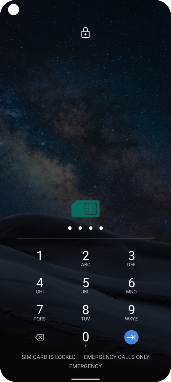 Key in your SIM PIN and press {the confirm icon. The default SIM PIN is 0000.