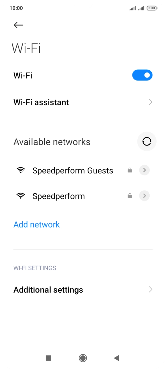 Press the required WiFi network. Press the required WiFi network.