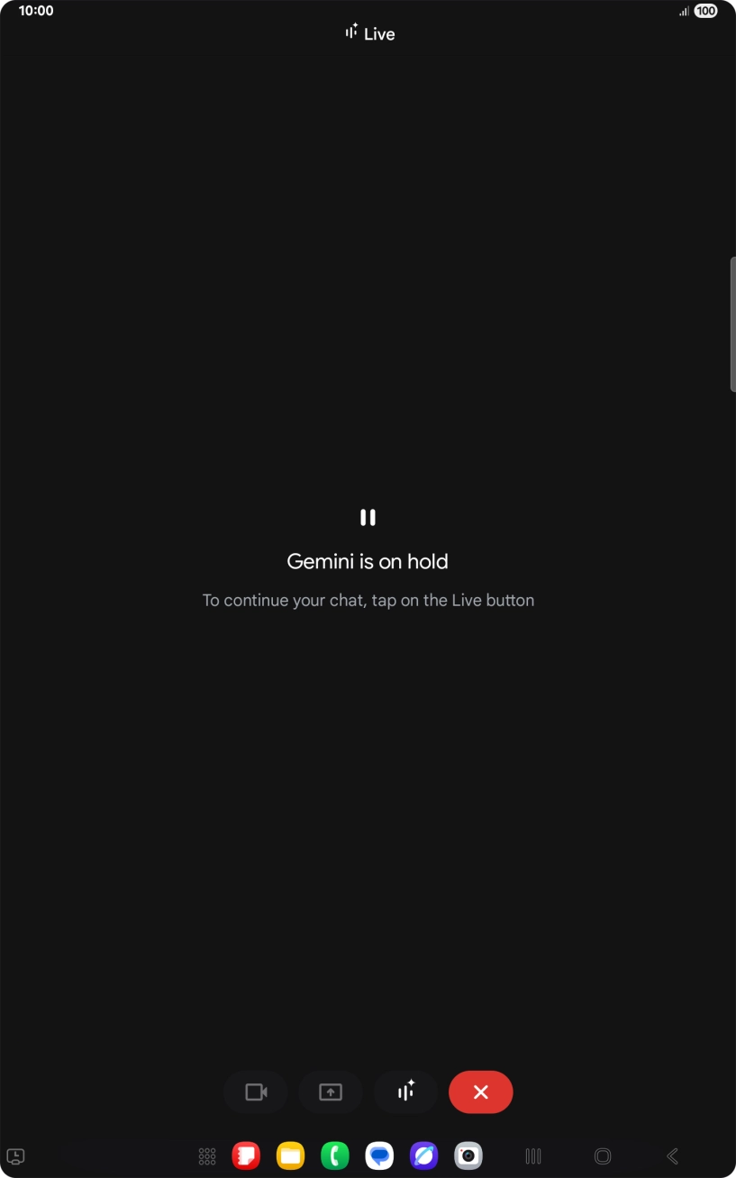 To resume the conversation, press the resume icon.