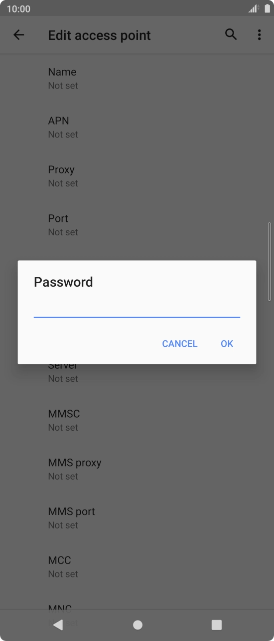 Key in password and press OK.