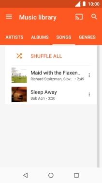 Press the required audio file.