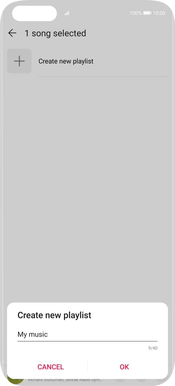 Key in a name for the playlist and press OK.