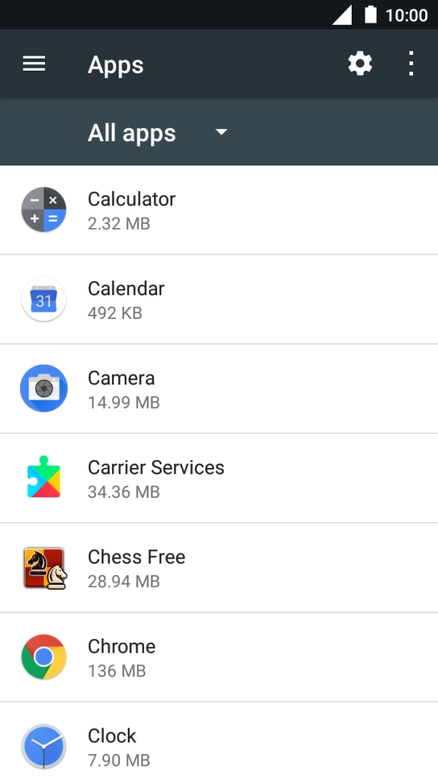 Press the required app.