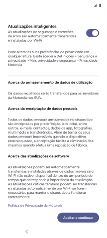 Prima os indicadores ao lado das definições pretendidas para as selecionar.