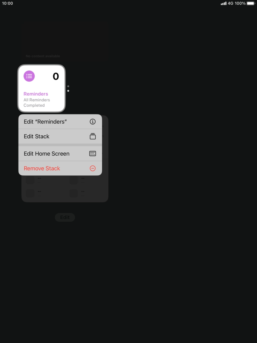 Press Edit Stack. Press Edit Stack.