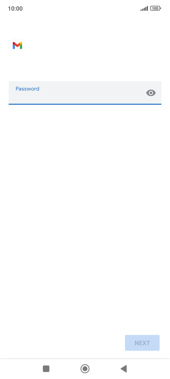 Press the field below 'Password' and key in the password for your email account.