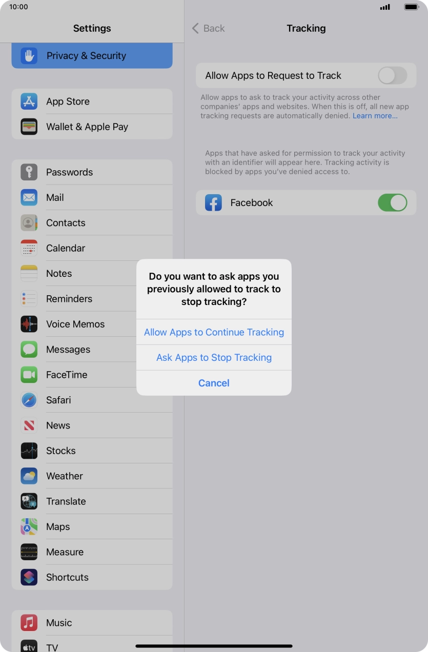 If you turn off the function, press the required setting.