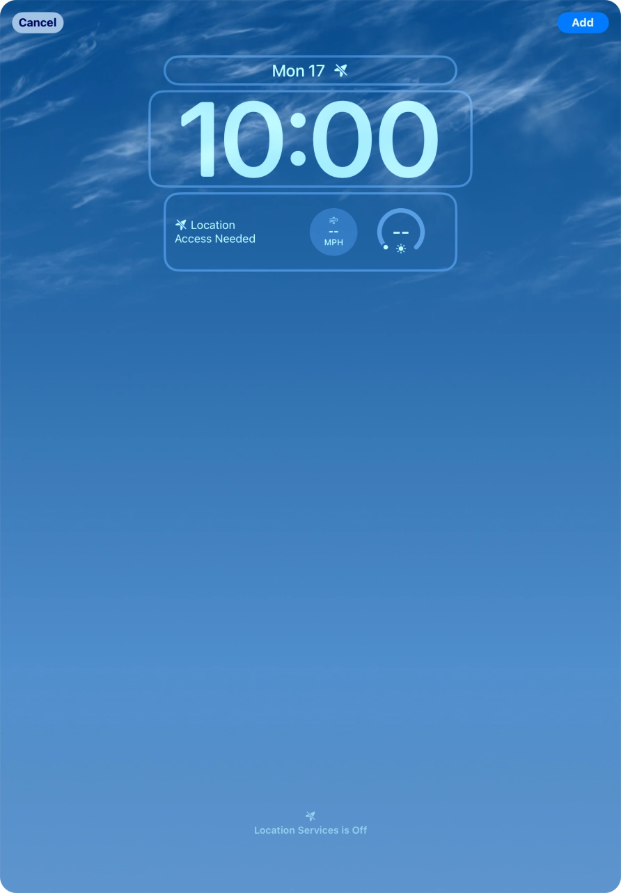 To customise the way the lock screen date is displayed, press the date widget and follow the instructions on the screen to select the required widget display mode.