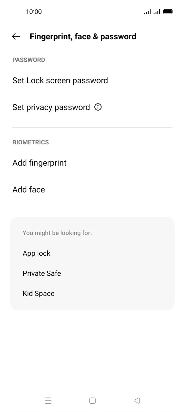 Press Add fingerprint. Press Add fingerprint.