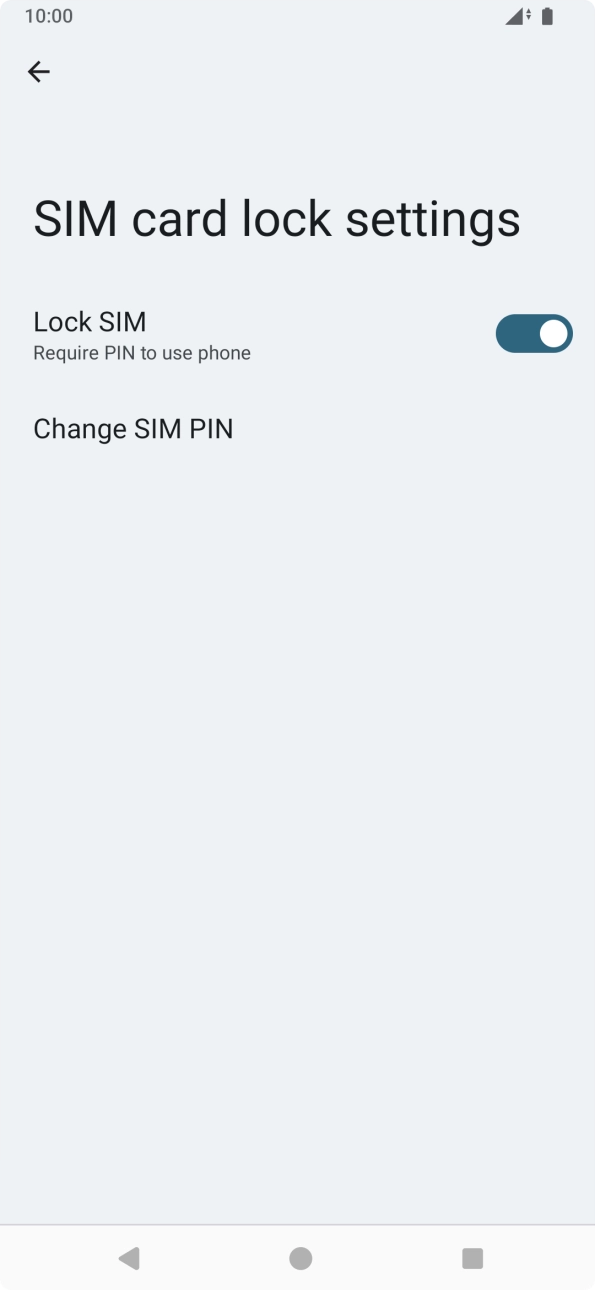 Press the indicator next to 'Lock SIM' to turn the function on or off.