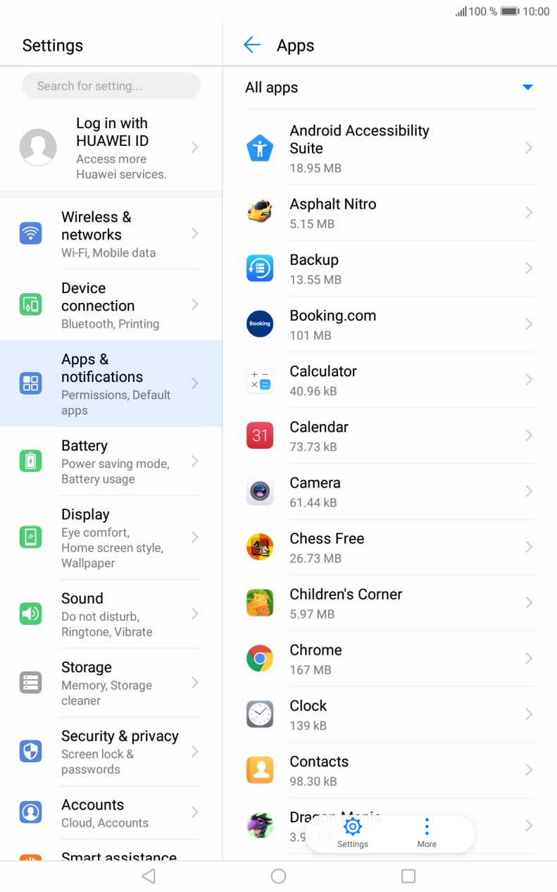 Press the required app. Press the required app.