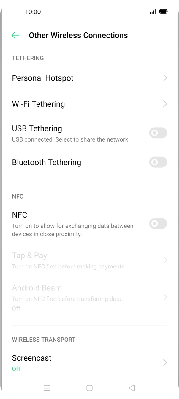Press Personal Hotspot.