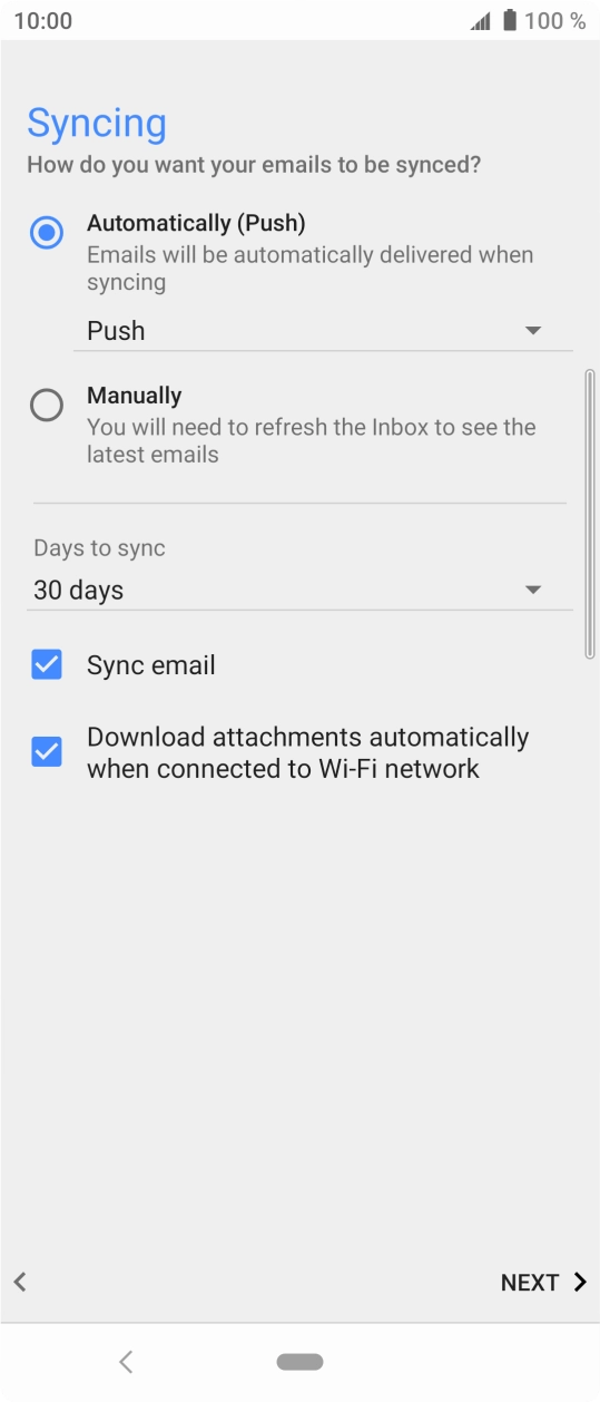 Press the drop down list below 'Automatically (Push)'. Press the drop down list below 'Automatically (Push)'.