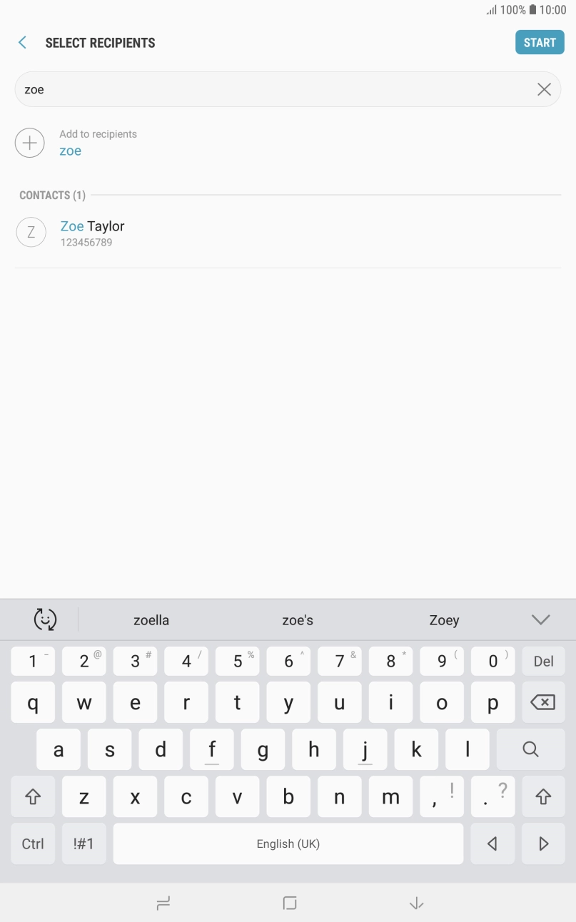 Press the required contact. Press the required contact.