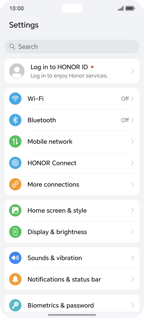 Press Mobile network.