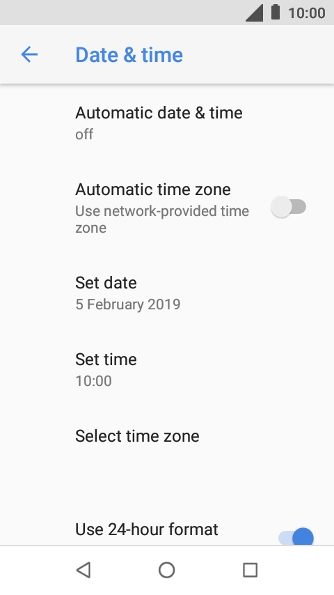 Press Automatic date & time.