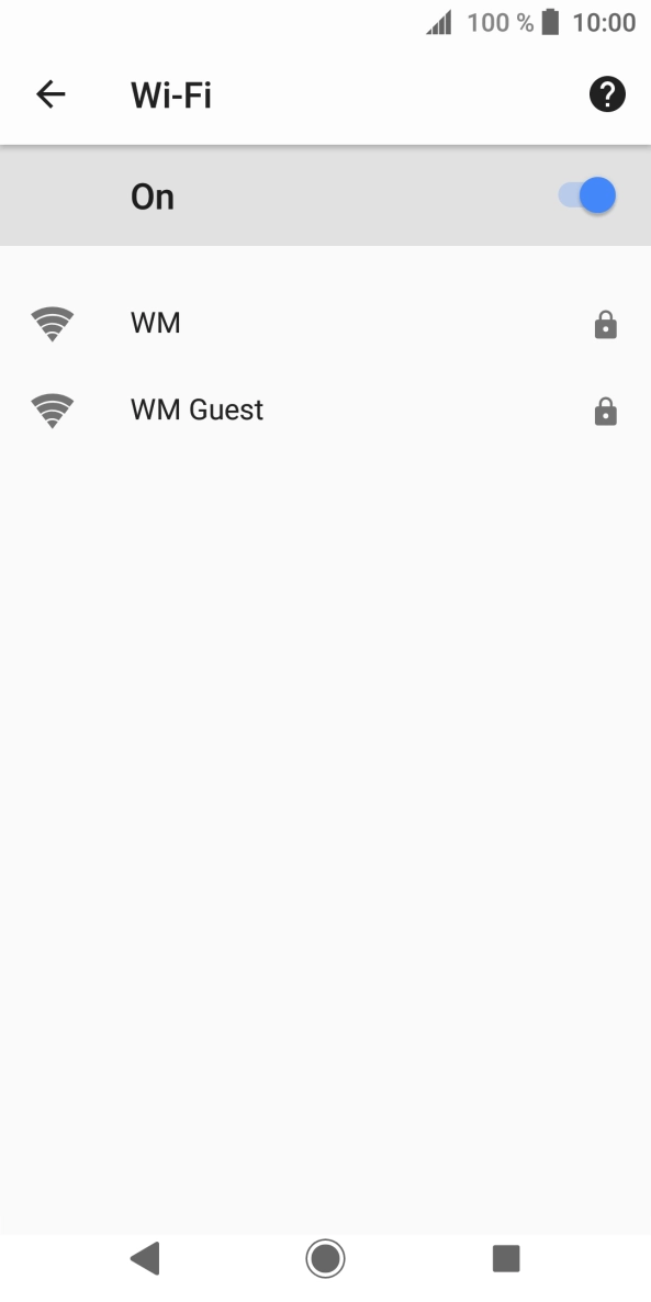 Press the required WiFi network.