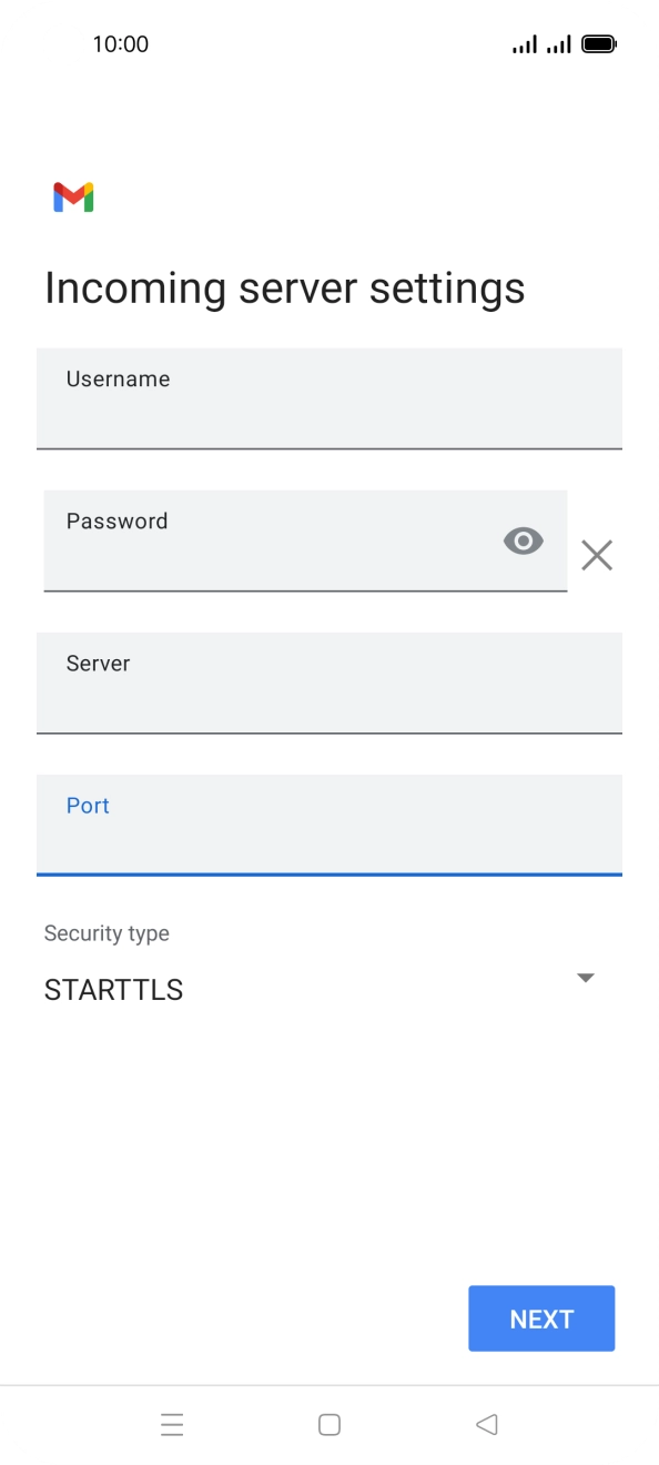 Press the drop down list below 'Security type'. Press the drop down list below 'Security type'.