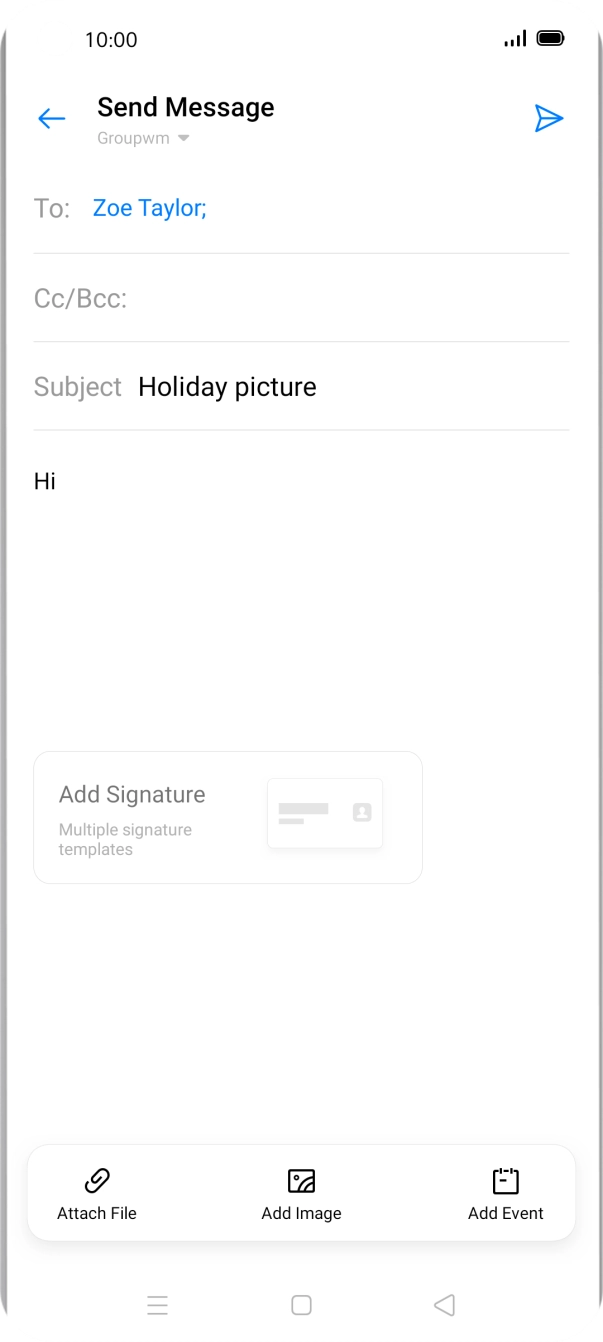 Press Attach File and go to the required folder. Press Attach File and go to the required folder.