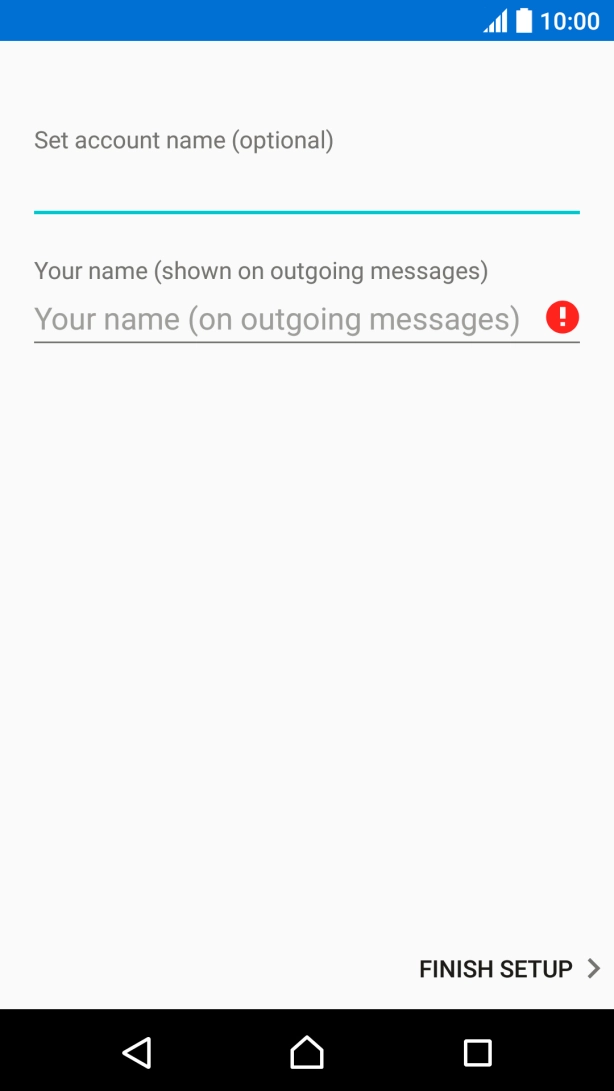 Press the field below 'Set account name (optional)' and key in the required name. Press the field below 'Set account name (optional)' and key in the required name.