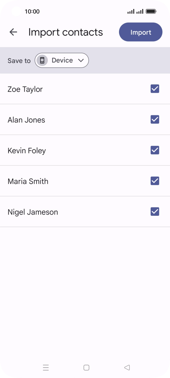 Press the fields next to the required contacts.
