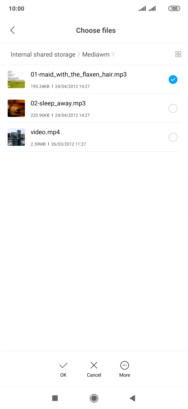 Once you've found a ring tone you like, press OK.