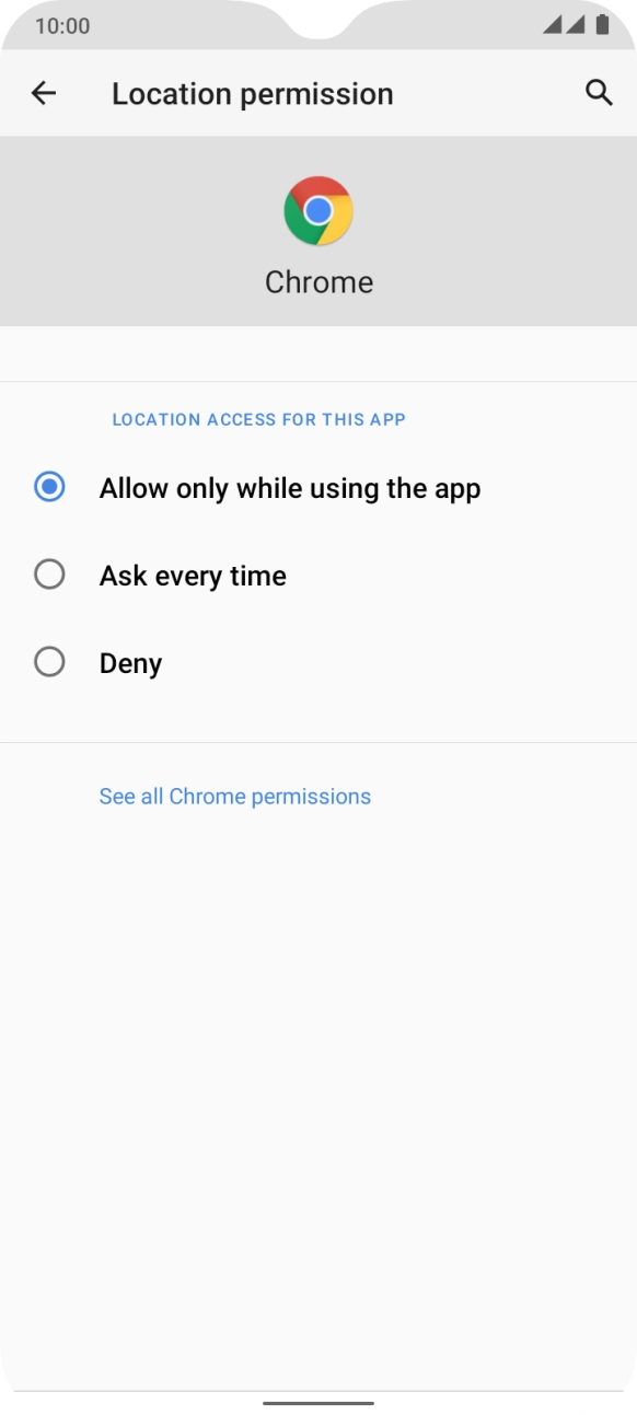 Press the required setting. Press the required setting.
