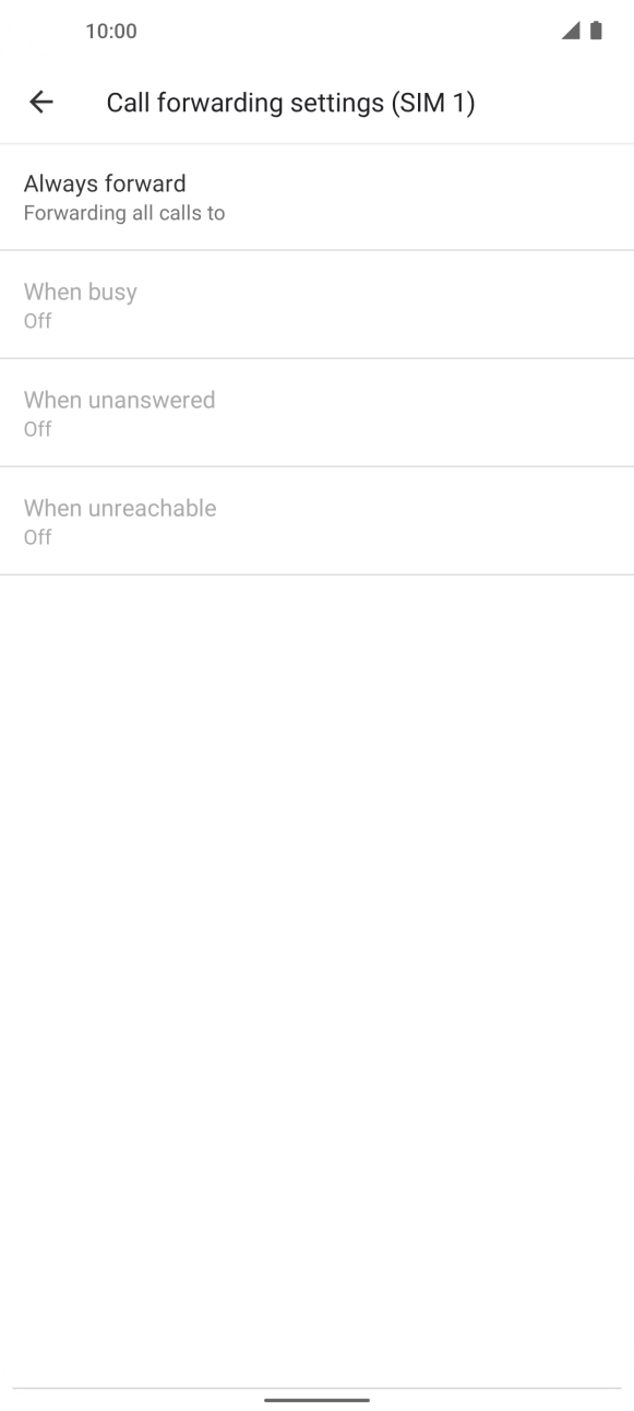 Press the required divert type.