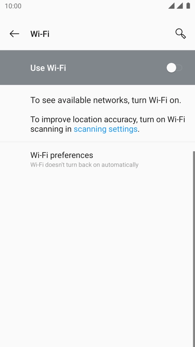 Press the indicator next to 'Use Wi-Fi' to turn on the function.