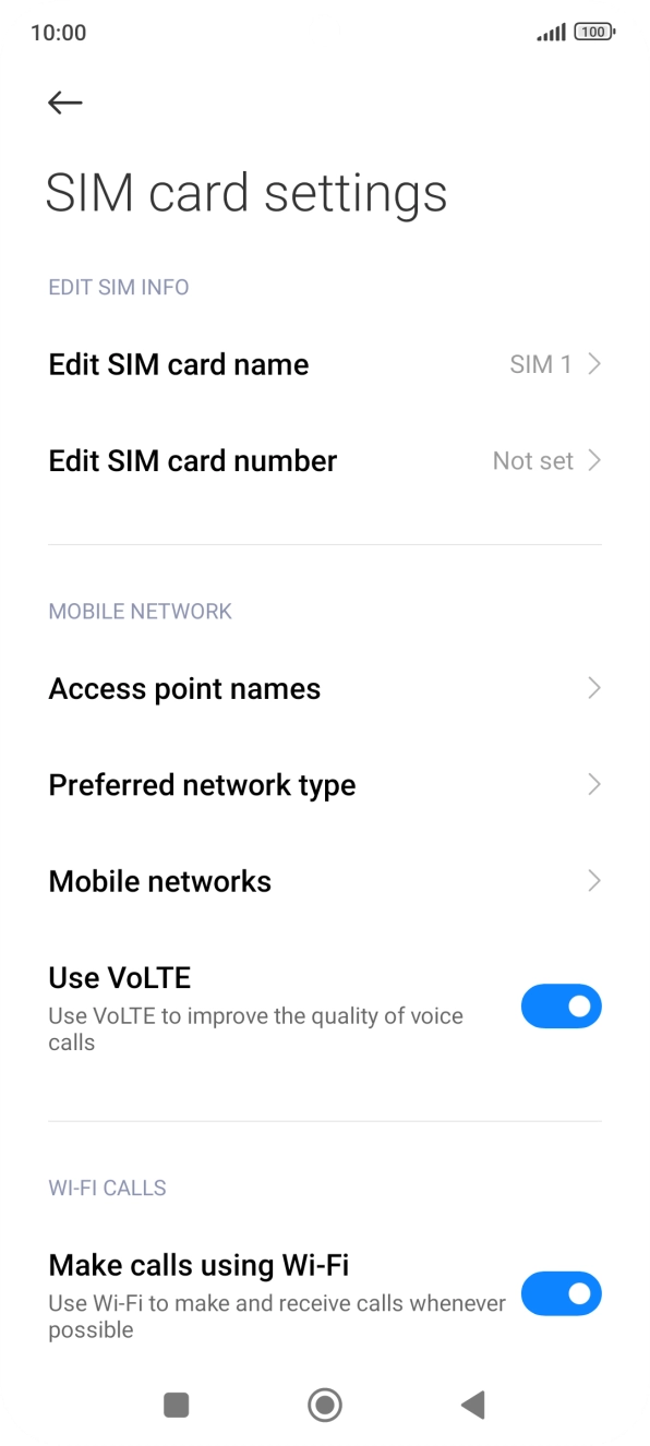 Press Access point names.