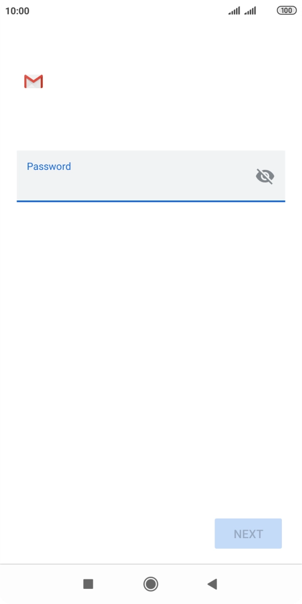 Press the field below 'Password' and key in the password for your email account. Press the field below 'Password' and key in the password for your email account.