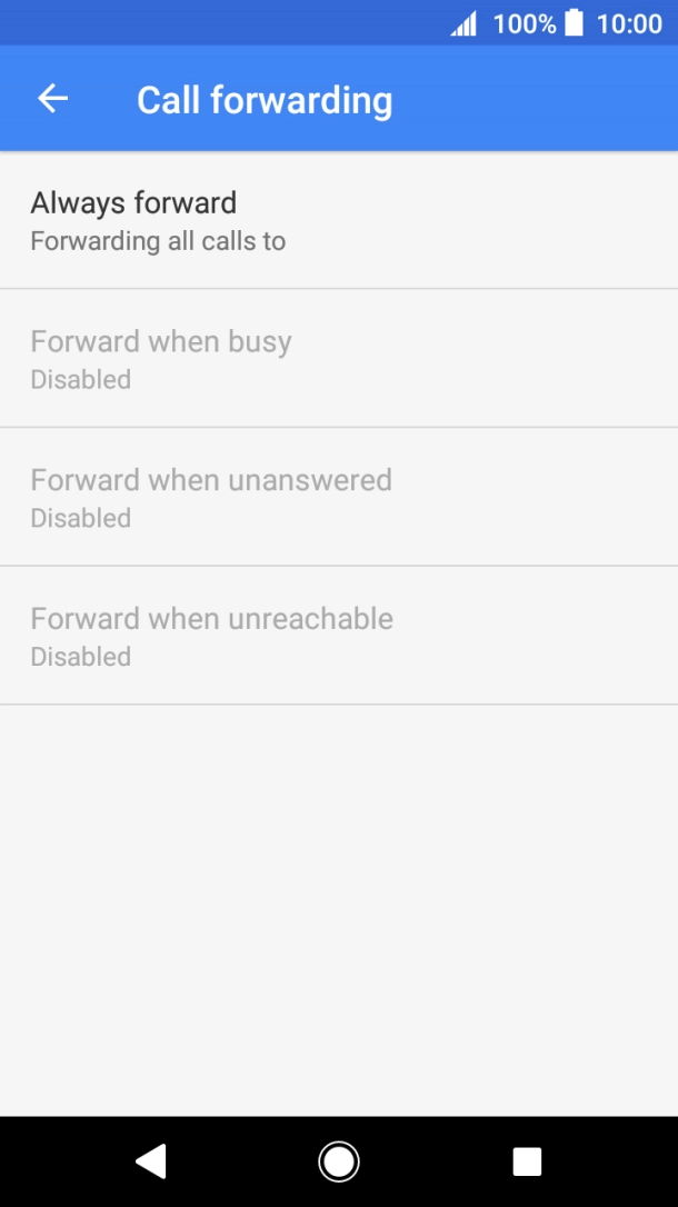 Press the required divert type.