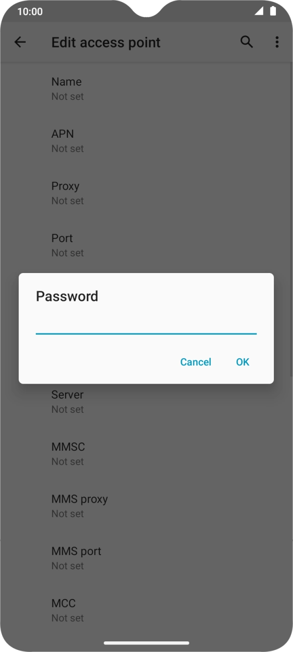 Key in password and press OK. Key in password and press OK.