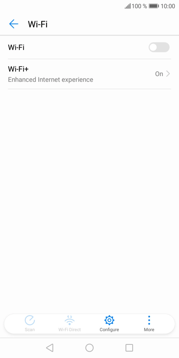 Press the indicator next to 'Wi-Fi' to turn on the function. Press the indicator next to 'Wi-Fi' to turn on the function.