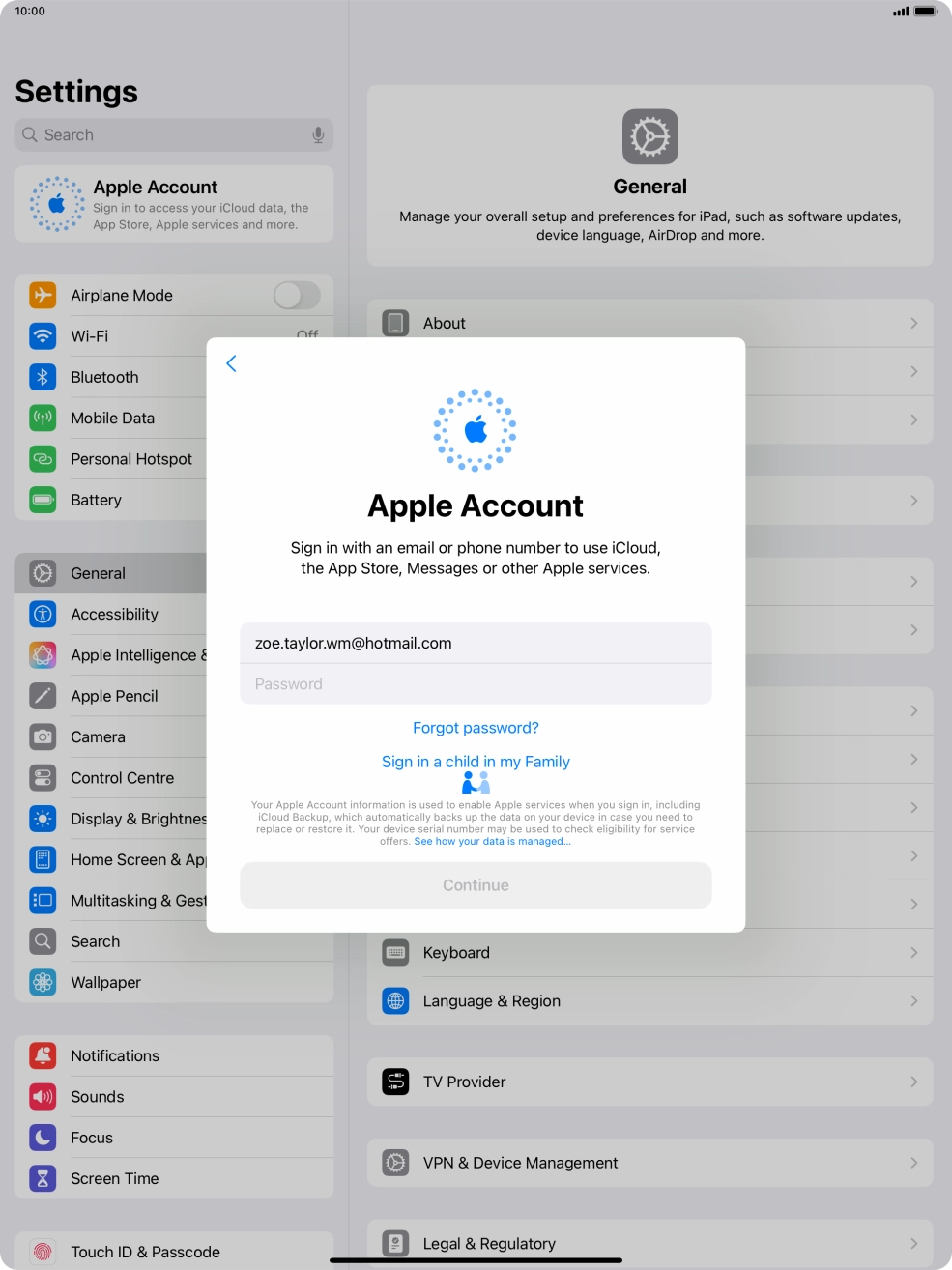 Press Password and key in the password for your Apple ID. Press Password and key in the password for your Apple ID.