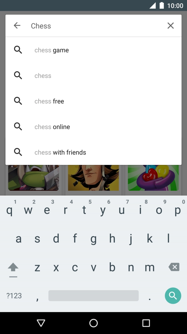Key in the name or subject of the required app and press the search icon.