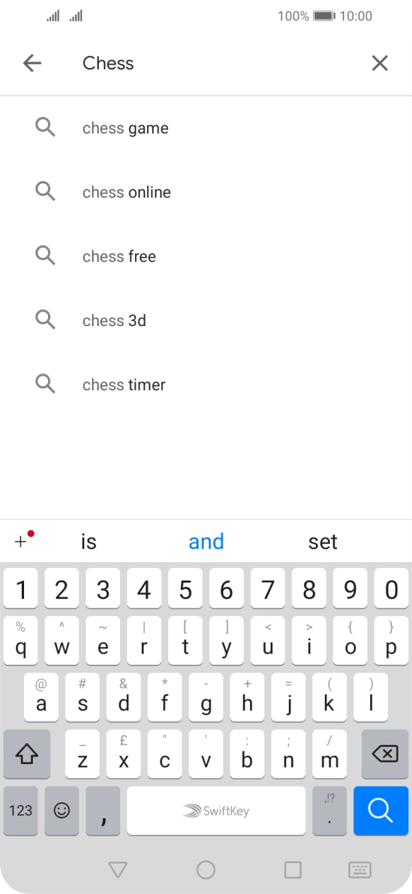 Key in the name or subject of the required app and press the search icon.