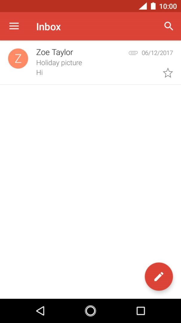 Slide your finger right starting from the left side of the screen.