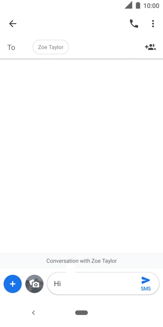 Press the send icon when you've finished your text message.