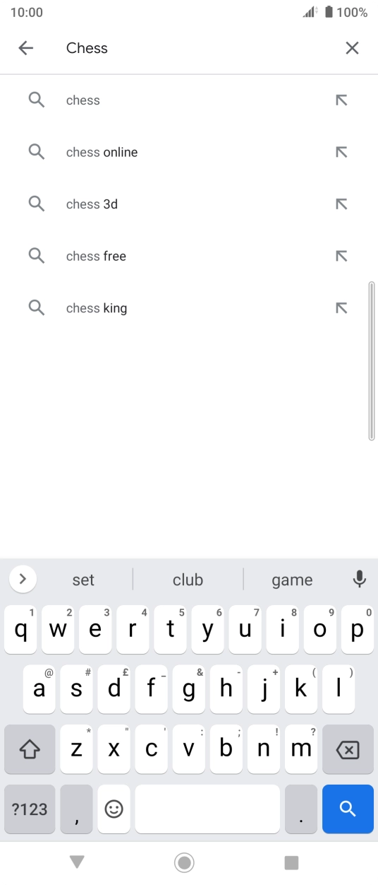 Key in the name or subject of the required app and press the search icon.