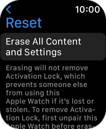 Press Erase All Content and Settings.