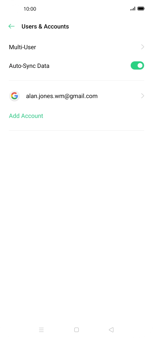 Press Add Account. Press Add Account.