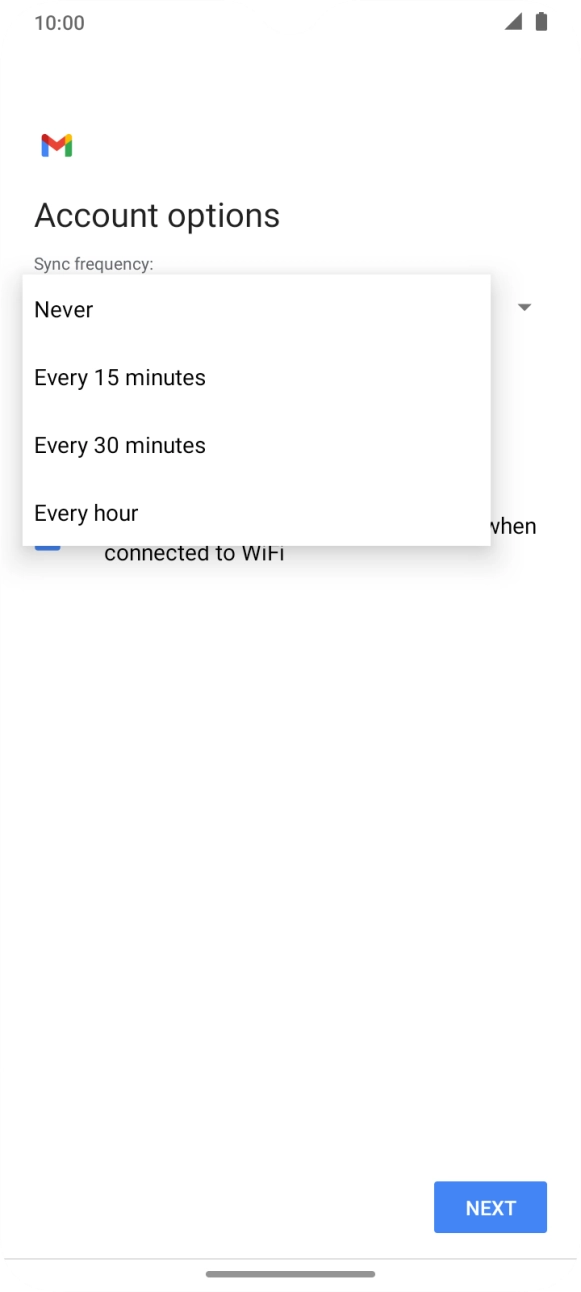 Press the required setting. Press the required setting.