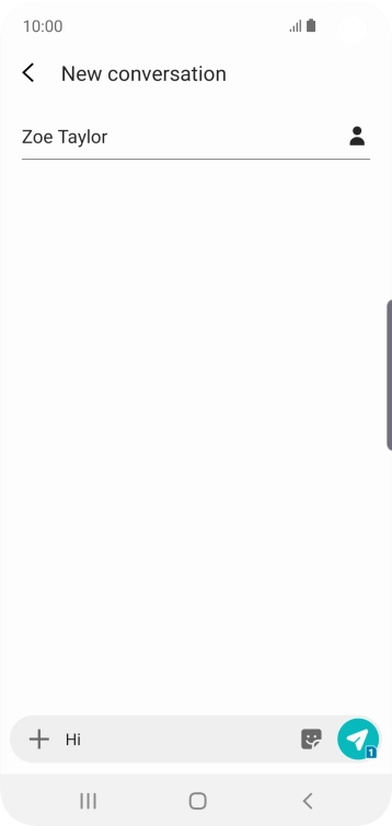 Press the send icon when you've finished your text message.