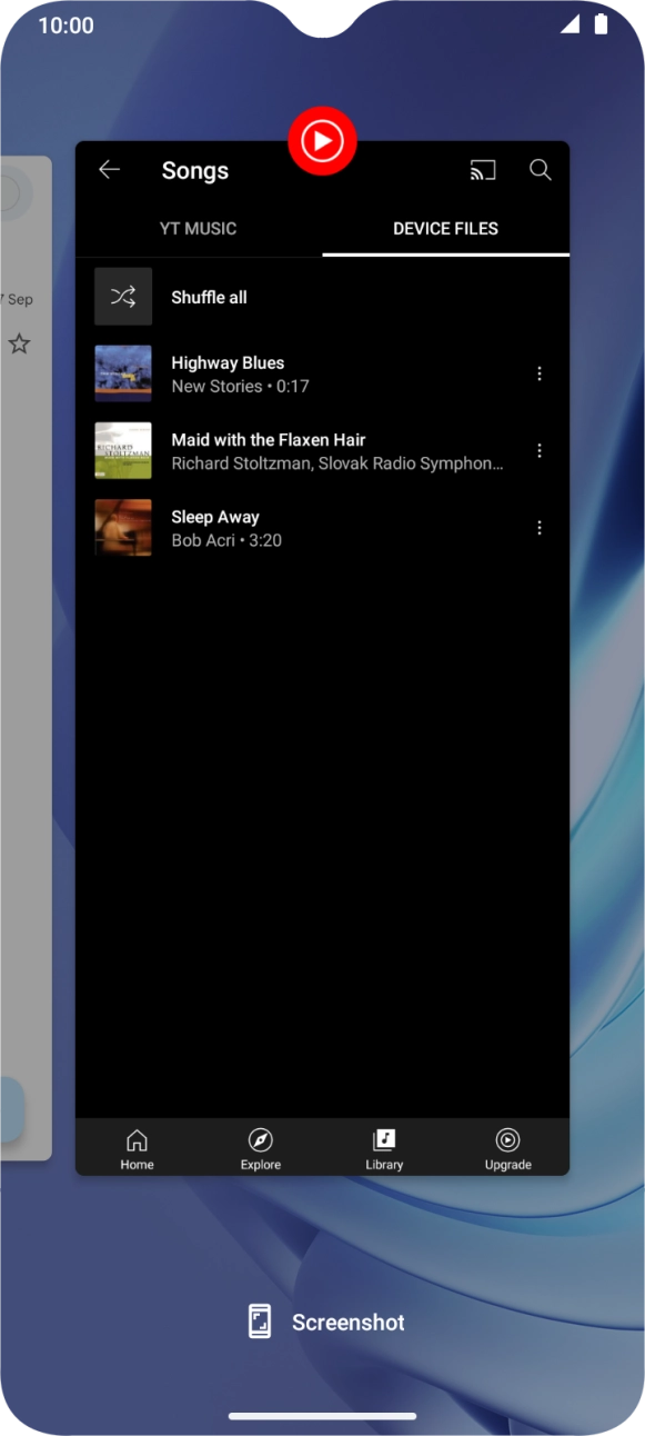 To end one running application, slide your finger upwards on the required application.