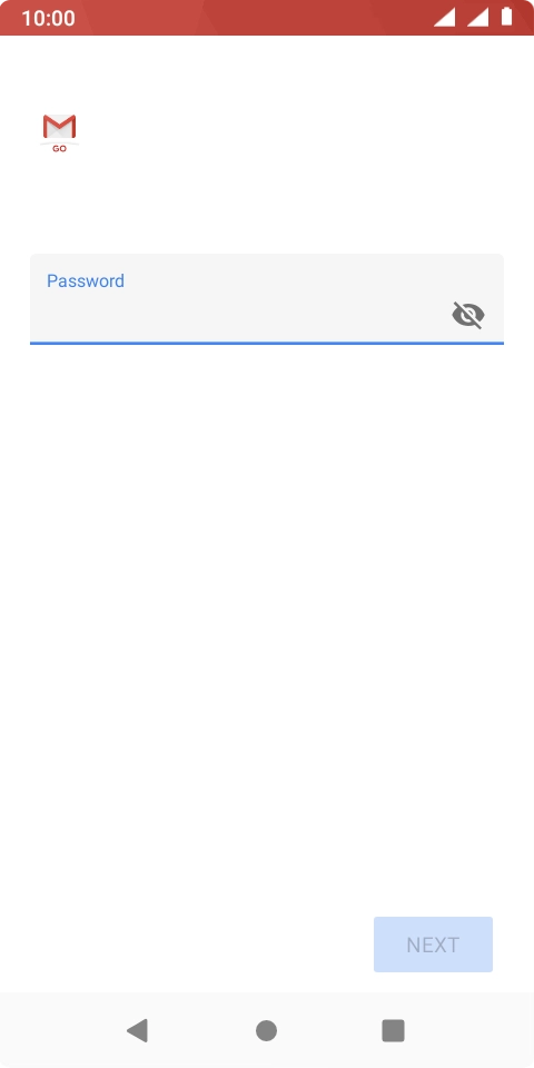 Press the field below 'Password' and key in the password for your email account. Press the field below 'Password' and key in the password for your email account.