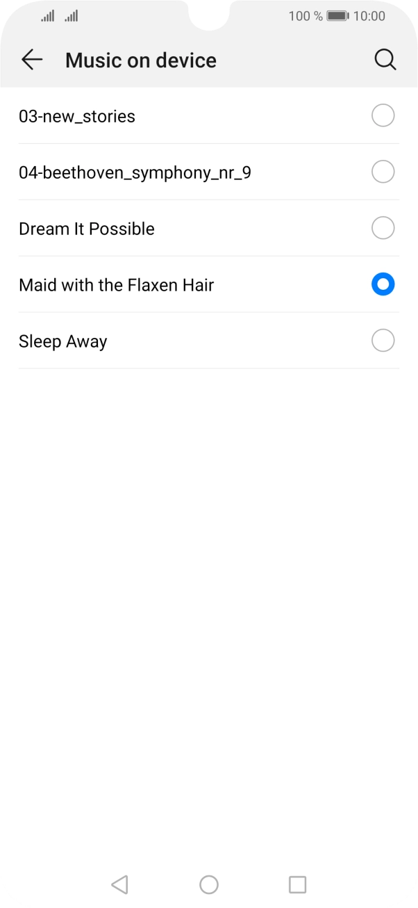 Once you've found a ring tone you like, press arrow left.