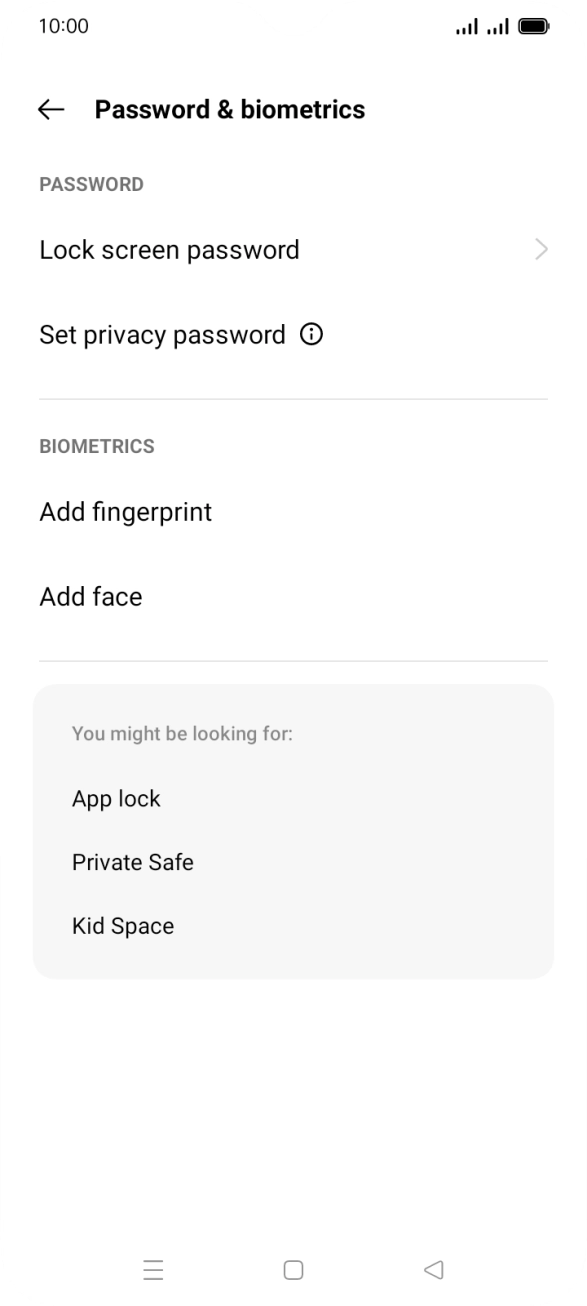 Press Lock screen password and key in the additional phone lock code you created earlier. Press Lock screen password and key in the additional phone lock code you created earlier.