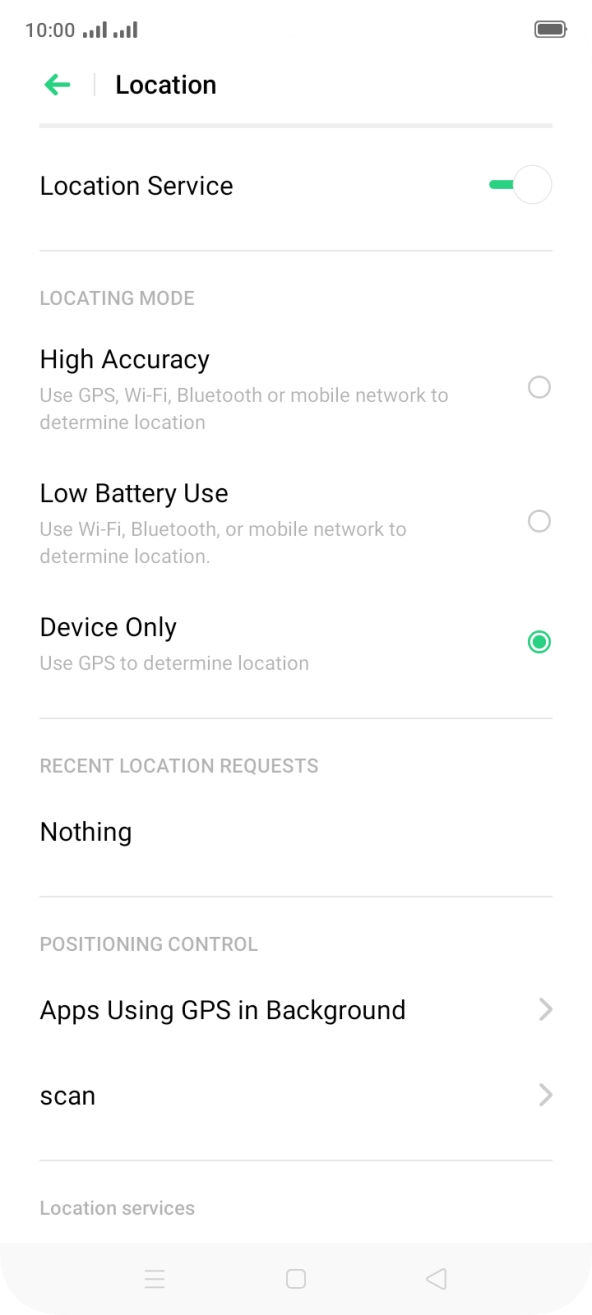 If you select High Accuracy, your phone can find your exact position using the GPS satellites, the mobile network and nearby WiFi networks. Satellite-based GPS requires a clear view of the sky.
